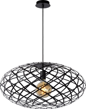 Lucide wolfram - hanglamp - ø 65 cm - 1xe27 - zwart