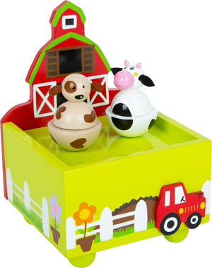 Small foot - houten muziekdoos boerderij