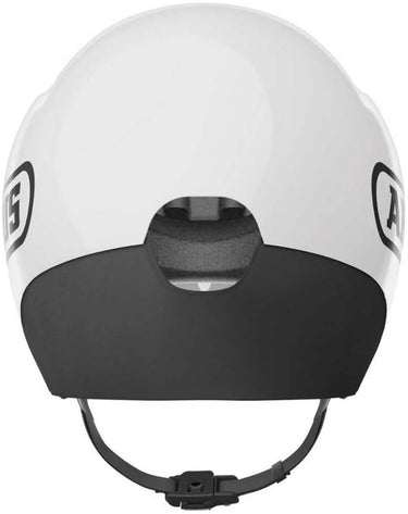 Abus fietshelm gamechanger tt 1.1 shiny white m - 54-58 cm - wit - geschikt voor gebruik op tijdritfietsen - 375 g