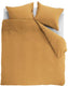 Ambiante cotton uni dekbedovertrek - effen - lits-jumeaux xl - 260x200 220 cm - oker