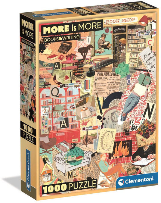 Clementoni - puzzel - 1000 stukjes - boeken en schrijven compact box - puzzel voor volwassenen