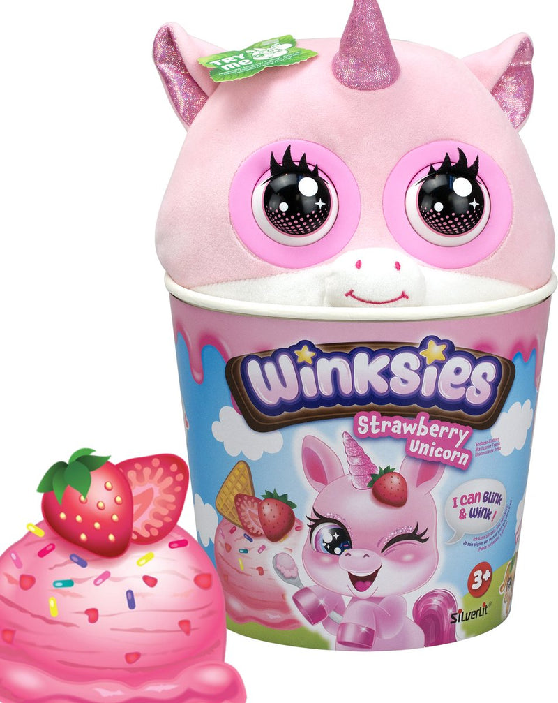 Afbeelding laden in galerijviewer, Silverlit winksies strawberry unicorn - interactieve knuffel in een ijsbeker
