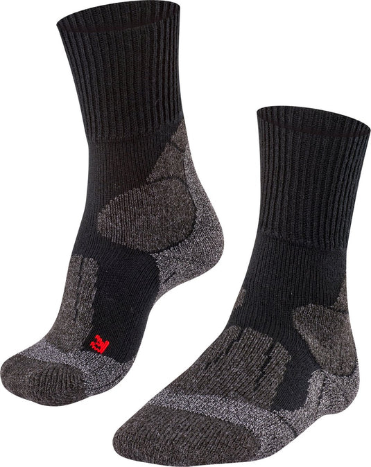 Falke tk1 anti-blaar dik wol functioneel materiaal wandelsokken dames zwart - maat 35-36