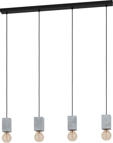 Eglo prestwick 3 hanglamp - e27 - 92,5 cm - zwart grijs