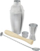Point-virgule cocktailset - 4-delig - met barlepel, maatje, stamper cobbler shaker