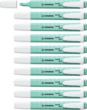 Stabilo swing cool - markeerstift - perfect voor onderweg - pastel - vleugje turquoise - doos 10 stuks