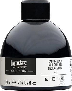 Liquitex 4261337 professional acrylic ink – carbon black 150 ml – semi-opacity, artist quality