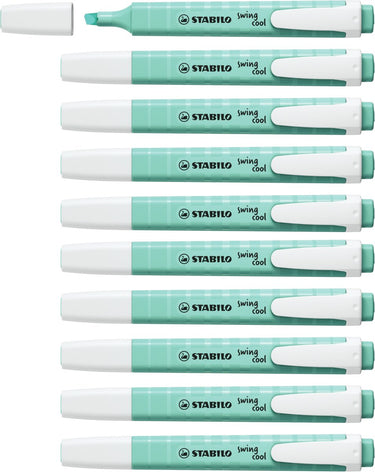Stabilo swing cool - markeerstift - perfect voor onderweg - pastel - vleugje turquoise - doos 10 stuks