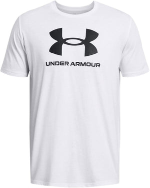 Under armour ua sportstyle logo update ss-wht heren sportshirt - wit - zwart