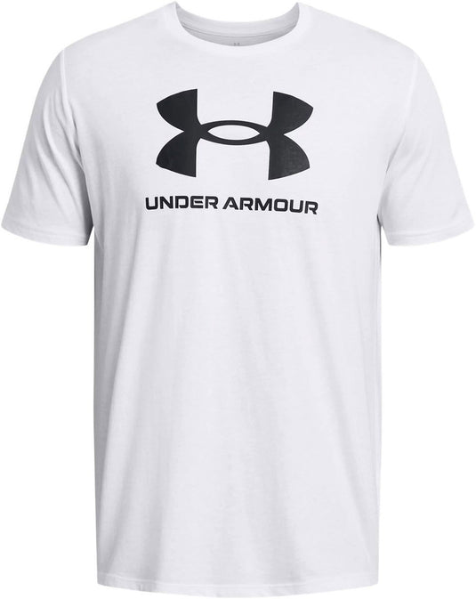 Under armour ua sportstyle logo update ss-wht heren sportshirt - wit - zwart
