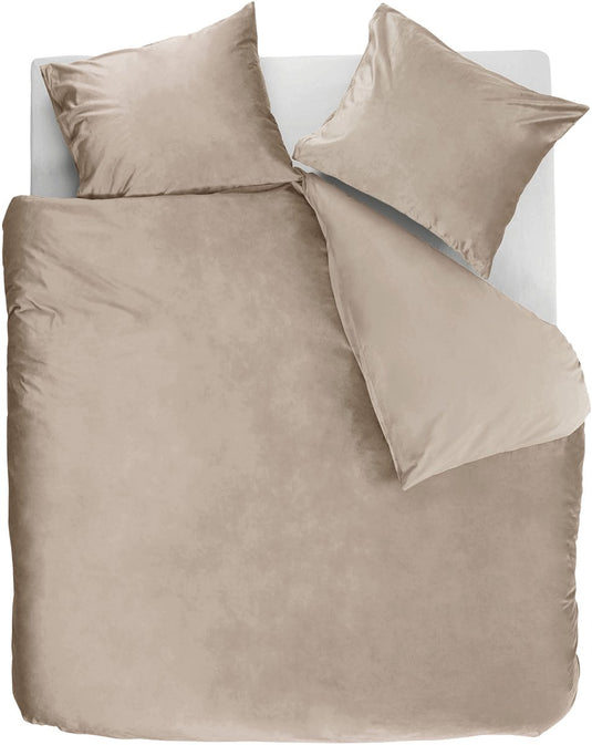 Ambiante velvety dekbedovertrek - lits-jumeaux - 240 x 200 220 cm - zand