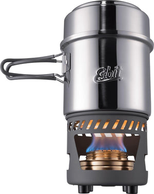 Esbit outdoor kooktoestel 985ml - alcoholbrander - aluminium rvs - opbergtas