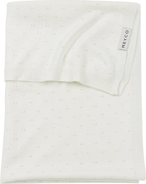 Meyco baby ajour ledikant deken - bamboe - offwhite - 100x150cm - 0.3 tog