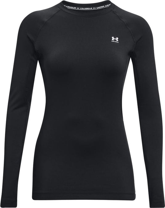 Under armour ua cg authentics crew dames sporttrui - zwart - wit