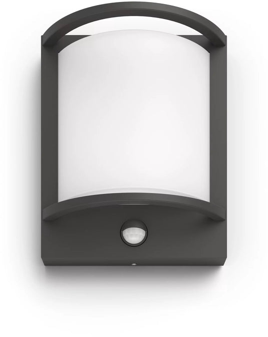 Philips led philips samondra buitenwandlamp - met sensor - antraciet