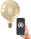 Calex slimme lamp - wifi led filament verlichting - globe 12,5cm - e27 - smart lichtbron goud - dimbaar - warm wit licht - 7w