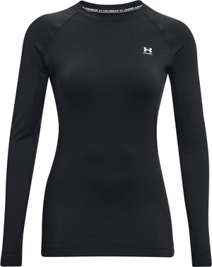 Under armour ua cg authentics crew dames sporttrui - zwart - wit