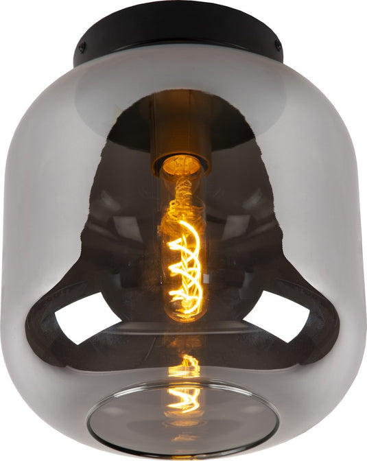 Lucide joanet - plafonnière (plafondlamp) - ø 25 cm - 1xe27 - fumé