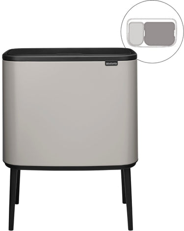 Brabantia bo touch bin prullenbak - 11 + 23 liter - afvalscheiding - soft grey