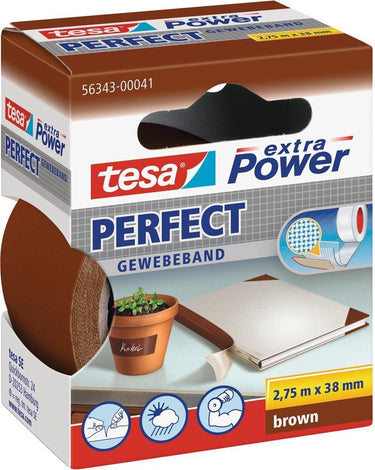 Tesa perfect 56343-00041-03 textieltape extra power bruin (l x b) 2.75 m x 38 mm 1 stuk(s)