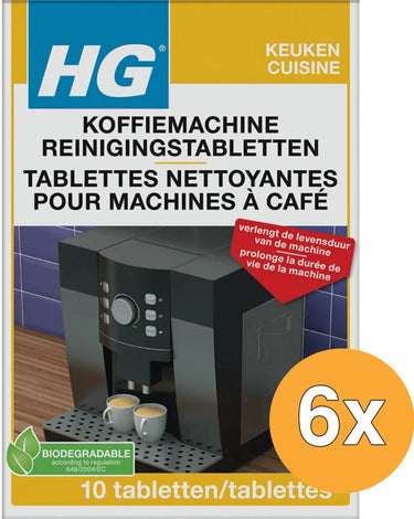Hg 6x koffiemachine reinigingstablet (10 tabletten)