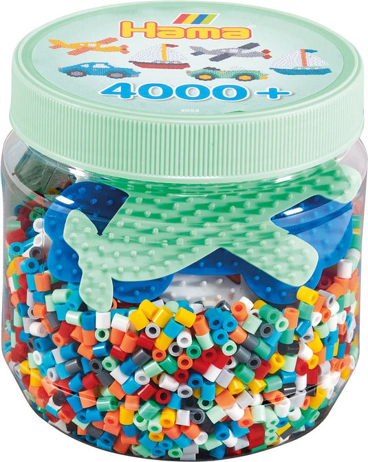 Hama strijkkralen set in pot - 4000 stuks creatief speelgoed.