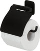 Tiger colar - wc rolhouder met klep - zonder te boren - toiletrolhouder zelfklevend - zwart