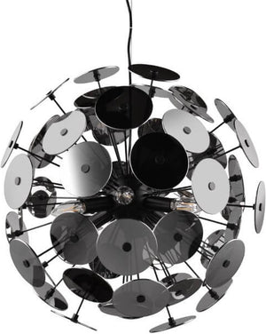 Trio discalgo - hanglamp - zwart mat - plexi in rookkleur - excl. 6x e14 4w