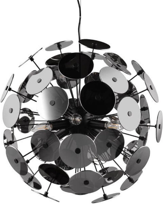 Trio discalgo - hanglamp - zwart mat - plexi in rookkleur - excl. 6x e14 4w