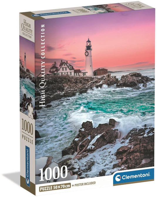 Clementoni legpuzzel 1000 stukjes first snow at portland head compact.
