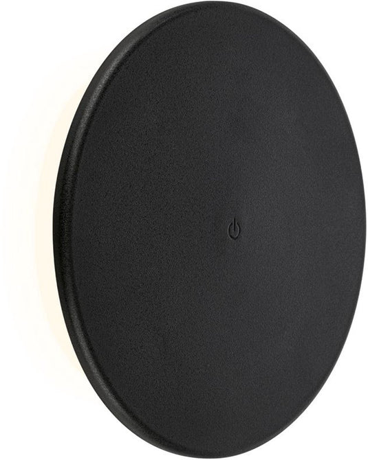B.k.licht briloner – buiten wandlamp oplaadbaar – usb-c – dimbaar - warm wit licht – zwart – ø25