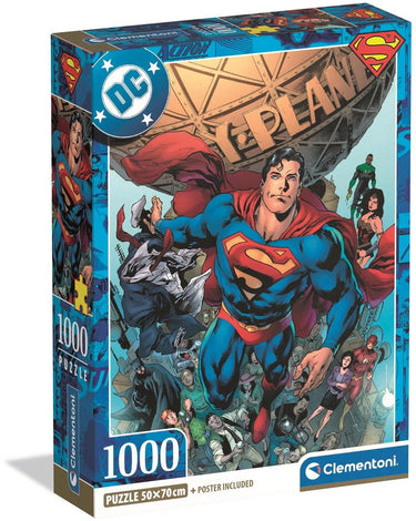 Clementoni - puzzel - superman - dc - 1000 stukjes - met poster - vanaf 18 jaar