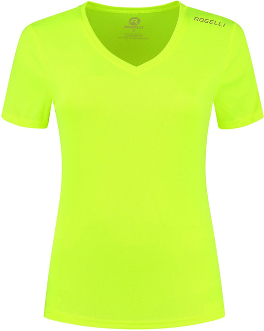 Rogelli promo hardloopshirt dames - korte mouwen - fluorgeel - l