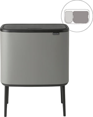 Brabantia bo touch bin prullenbak - 11 + 23 liter - afvalscheiding - mineral concrete grey