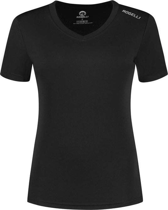 Rogelli promo hardloopshirt dames - korte mouwen - zwart - l