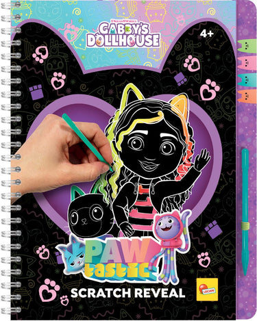 Lisciani gabby's dollhouse sketchbook pawtastic scratch reveal in display 12