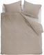 Ambiante cotton uni dekbedovertrek - effen - lits-jumeaux xl - 260x200 220 - taupe