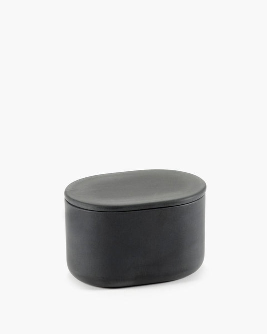 Serax - bertrand lejoly - cose - ovaal potje met deksel l - grijs - h 6,5cm
