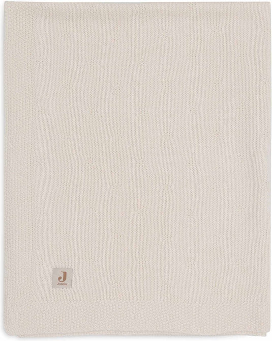 Jollein - deken ledikant 100x150cm - dekentje baby - cosy knit ivory