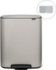 Brabantia bo prullenbak - 2 x 30 liter - afvalscheiding - soft grey