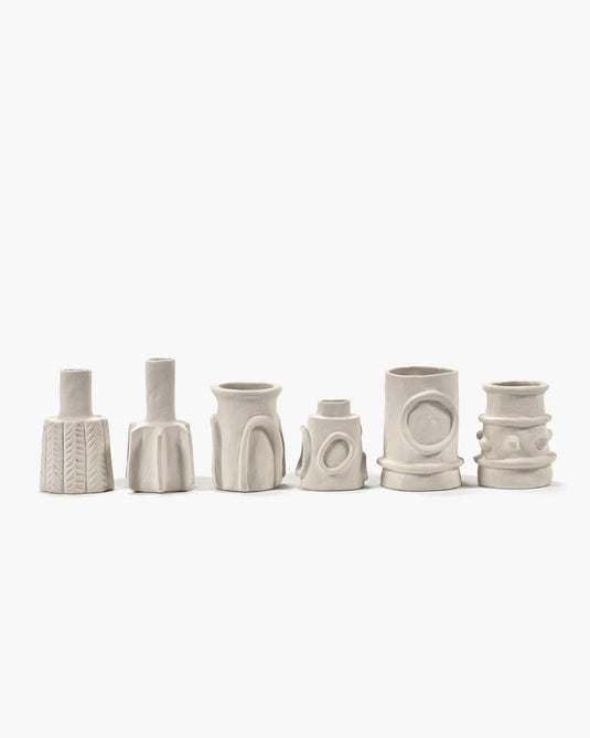 Serax - marie michielssen marie - vaas assortiment - beige - 6 stuks - h 10cm