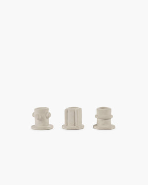 Serax - marie michielssen marie - kandelaar - beige - 5 ø - h 4,5cm - 3 stuks