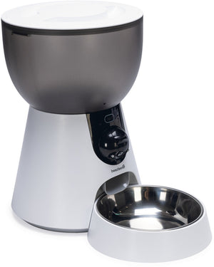Beeztees cam automatische voerautomaat kat smart met camera - voerbak - wit - 4 liter