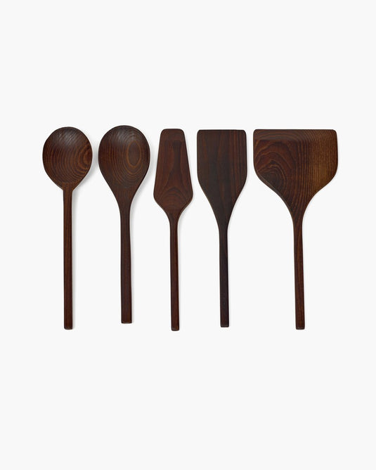 Serax - pascale naessens pure - keukengerei - donkerbruin - 5 stuks