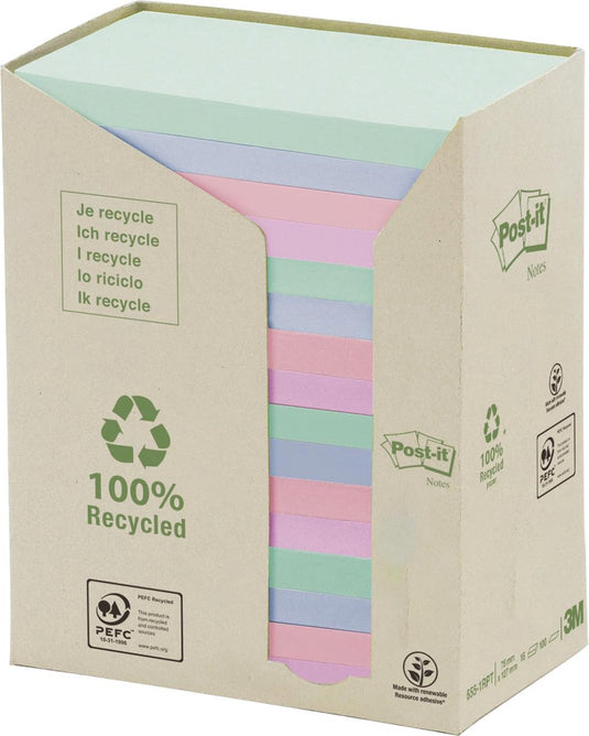 Post-it post it notes recycling 127 x 76 mm 6 kleuren