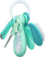 Sophie de giraf baby verzorgingsset - 5-in-1 - badthermometer, schaartje, nagelknipper, kam haarborstel - aan handige sleutelring - vanaf 0 maanden - blauw turquoise