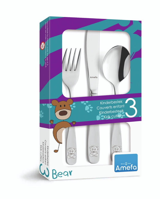 Amefa bear - 3-delige kinderbestekset