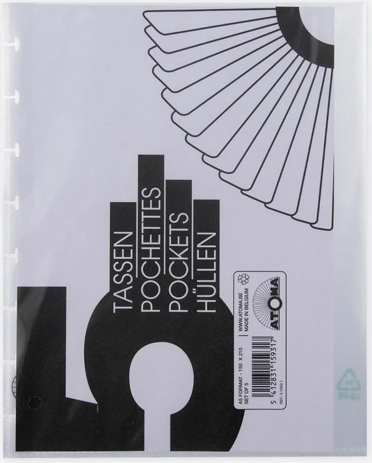 Atoma showtassen, transparant, voor a5+ schriften, set van 5 stuks, pak van 10