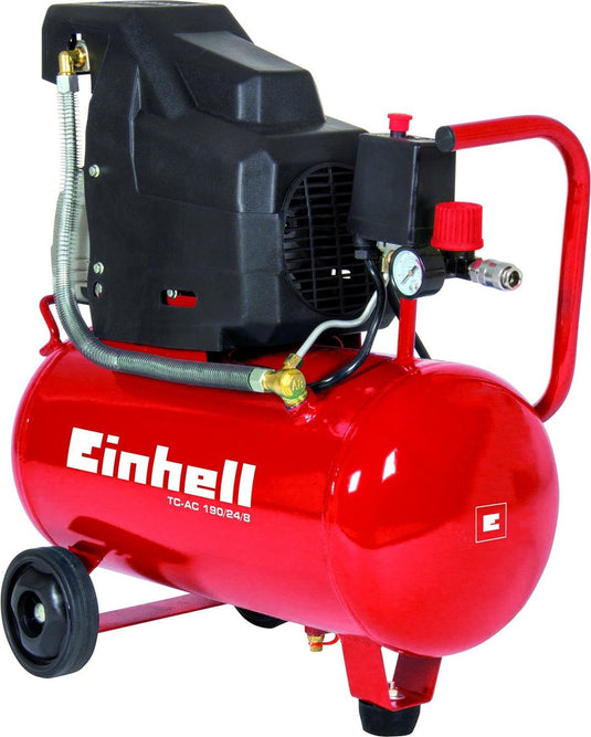 Einhell elektrische compressor tc-ac 190 24 8 - 1500 w - 8 bar - 24 l tank - aanzuigcapaciteit: 165 l min - oliegesmeerd