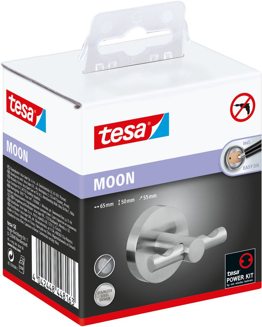 Tesa haak moon waterdicht roestvrijstalen look badkamer keuken zonder boren – 53x65x50mm